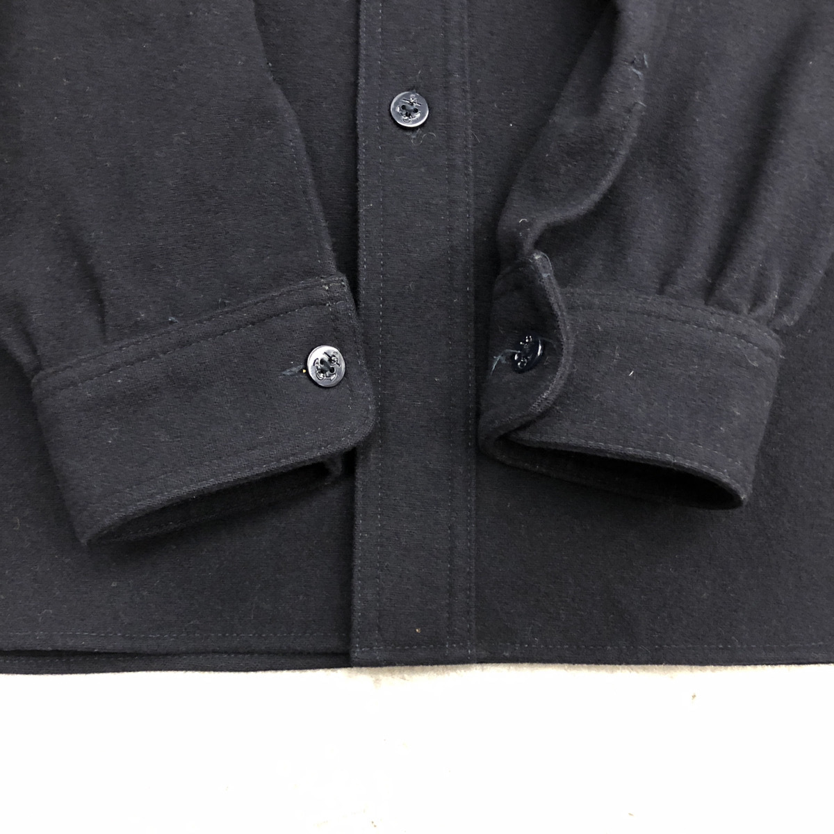 ★ AtLast&Co アットラスト CPO Shirtt Jacket シャツ ジャケット アウター アメリカ海軍下士官 無地 ダークネイビー 紺 サイズ38 104_画像5