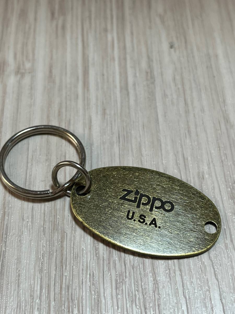 大量出品中!!【希少】レア 新品未使用 80年代製 Zippo 'Key Ring' 80s 非売品 真鍮 キーホルダー 円型 ジッポー 喫煙具 オイルライター