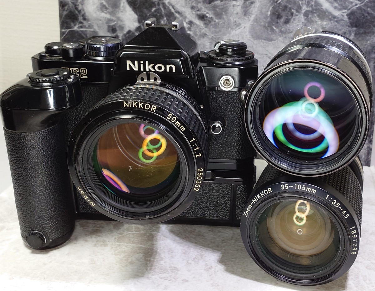 最前線の NIKKOR FE2黒＋Ai-s 】Nikon 【終活 50mm 連写OK 各動作良好