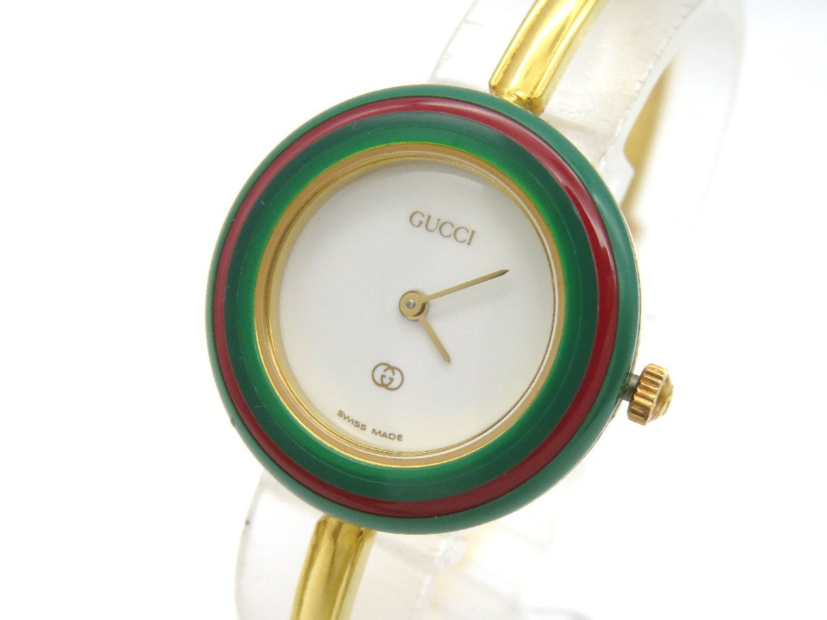 超人気新品 ◇1円◇稼働◇ グッチ 1100-L チェンジベゼル ホワイト