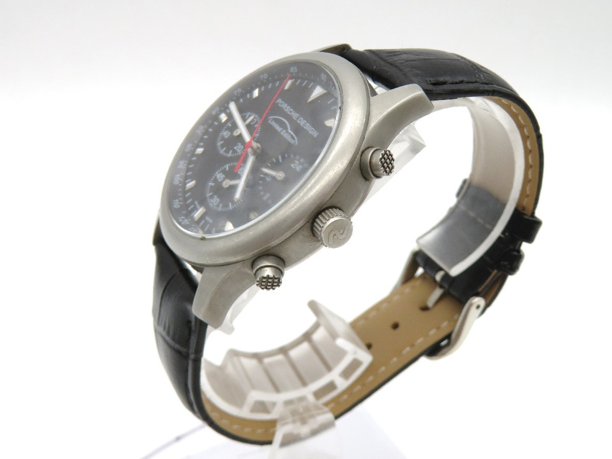 1円◆稼働◆　ポルシェデザイン　　　ブラック　クオーツ　メンズ　腕時計　　J902_画像2