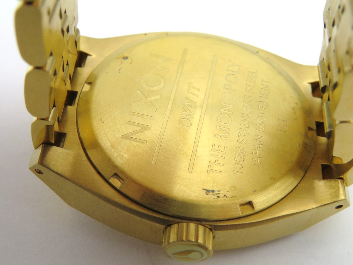 ◆1円◆稼働◆　ニクソン　　　ゴールド　クオーツ　メンズ　腕時計　コマ5　J897_画像6