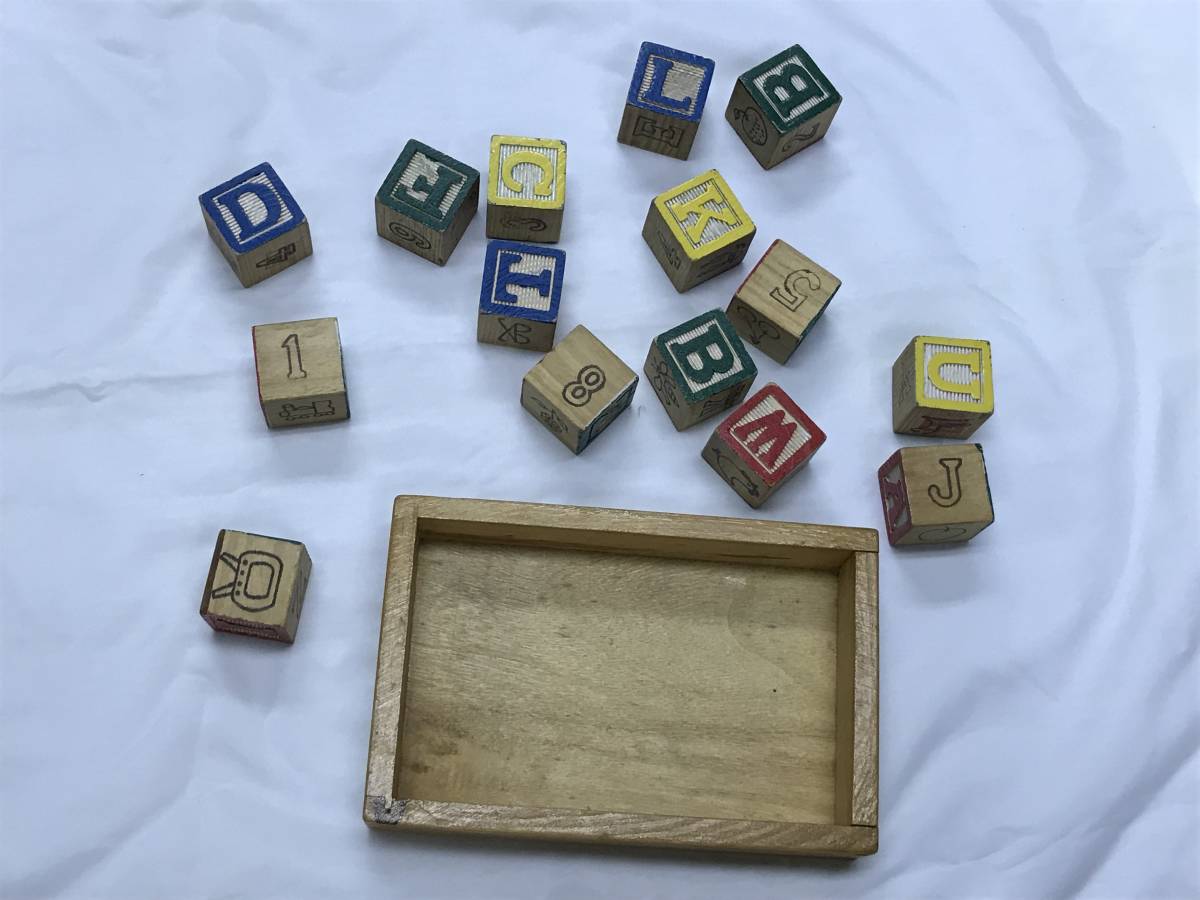  wooden toy English block intellectual training toy how to use unknown USED