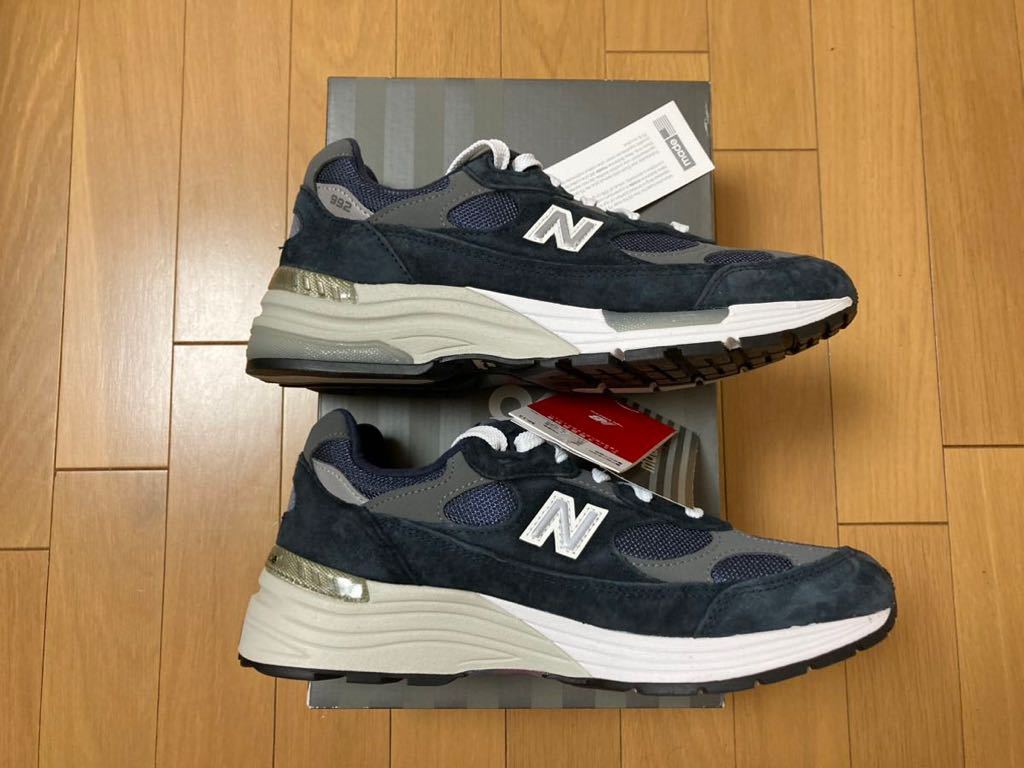 新品未使用 タグ付き 箱あり New Balance M992GG 25.5cm D NAVY ニューバランス US7.5 ネイビー スニーカー 紺 長谷川昭雄 ah hasegawaの画像5