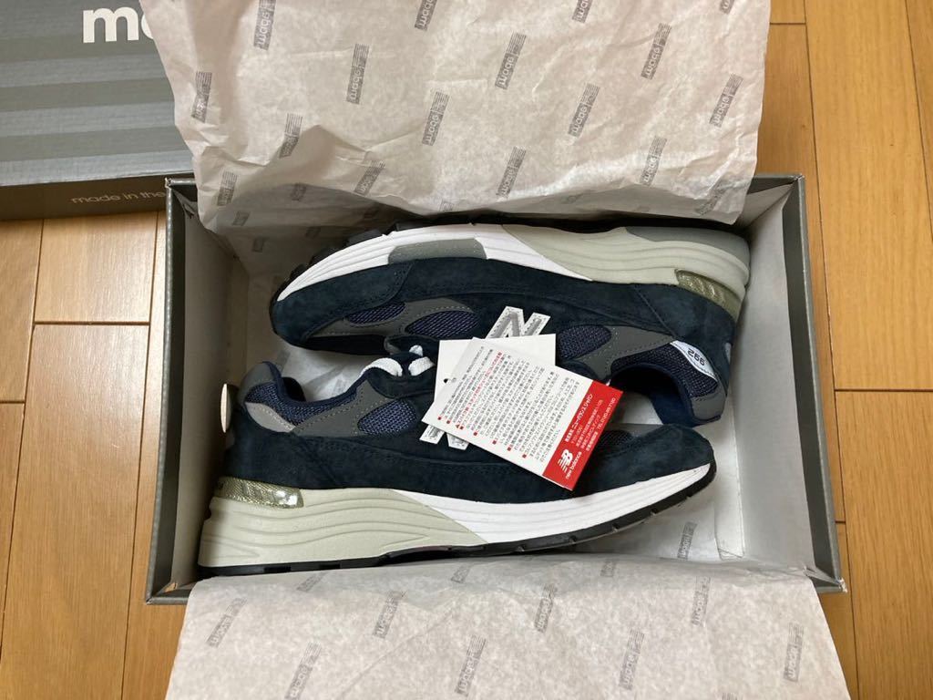 新品未使用 タグ付き 箱あり New Balance M992GG 25.5cm D NAVY ニューバランス US7.5 ネイビー スニーカー 紺 長谷川昭雄 ah hasegawaの画像8