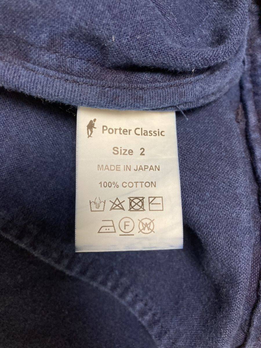 美品 Porter Classic MOLESKIN CHINESE PANTS BLUE size2 ポータークラシック モールスキン チャイニーズパンツ コットン100%ワイドパンツの画像5