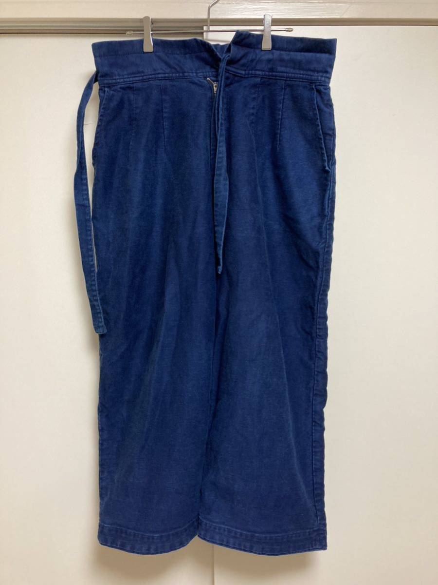 美品 Porter Classic MOLESKIN CHINESE PANTS BLUE size2 ポータークラシック モールスキン チャイニーズパンツ コットン100%ワイドパンツの画像1