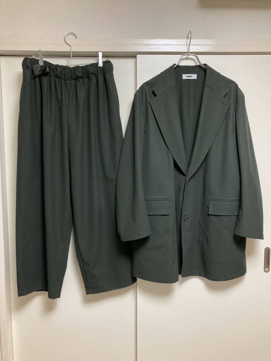 極美品 REVERBERATE LONG JACKET×別注 BELTED TROUSERS TYPE3 CHARCOAL GRAY セットアップ リバーバレイト ジャケット×トラウザー 上下_画像1