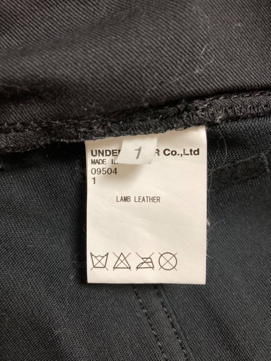  превосходный товар JONIO "надеты" UNDERCOVER LAMB LEATHER PANTS size1 BLACK undercover овечья кожа стрейч брюки обтягивающий высота .. кожа хлеб 