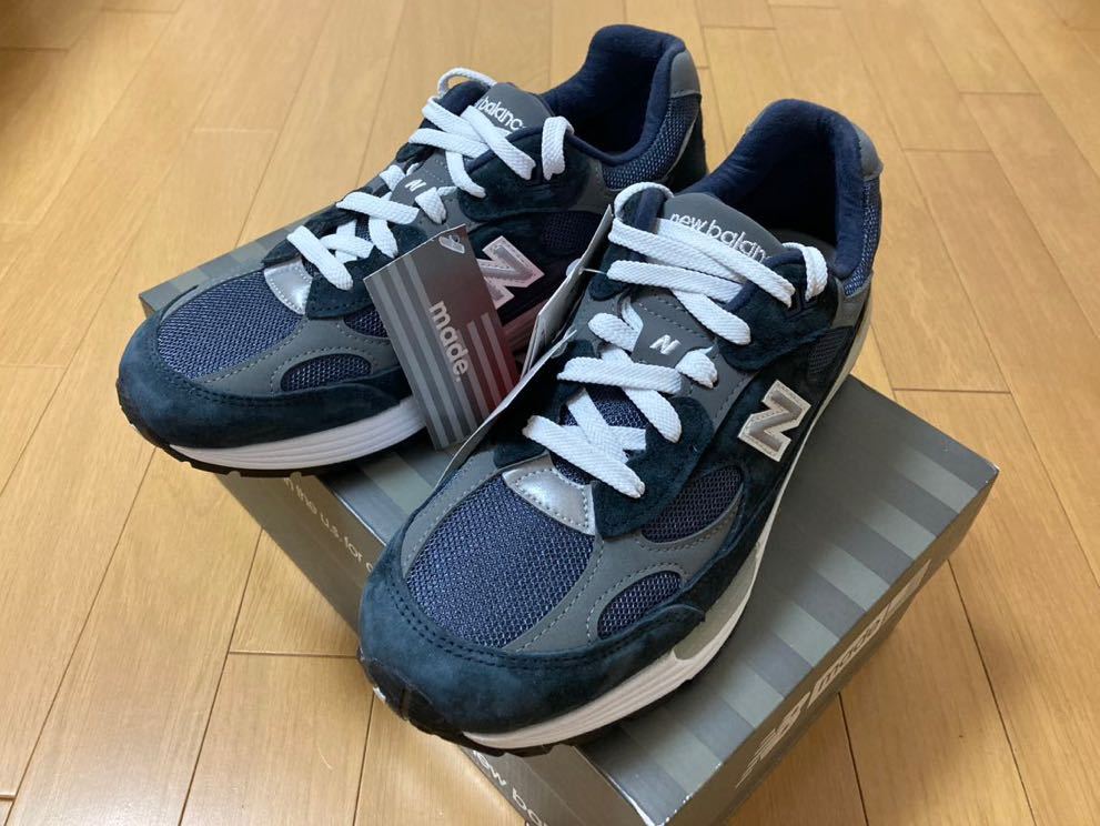 新品未使用 タグ付き 箱あり New Balance M992GG 25.5cm D NAVY ニューバランス US7.5 ネイビー スニーカー 紺 長谷川昭雄 ah hasegawaの画像1