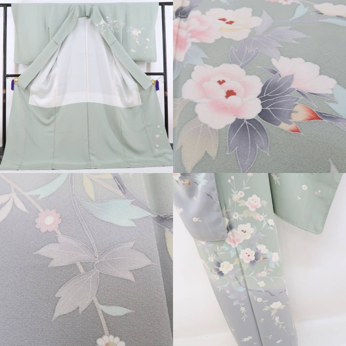 ゆめsaku2 新品 手描き友禅 着物 正絹 仕付け糸付“自然体で枝を ゆめsaku2 新品 手描き友禅 着物 正絹 仕付け糸付“自然体で枝を
