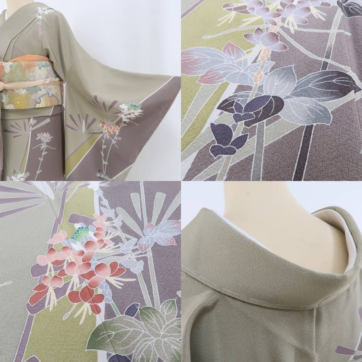 tomihisa 新品 手描き友禅 秋水 落款 着物“花の息吹に心留めて tomihisa 新品 手描き友禅 秋水 落款 着物“花の息吹に心留めて