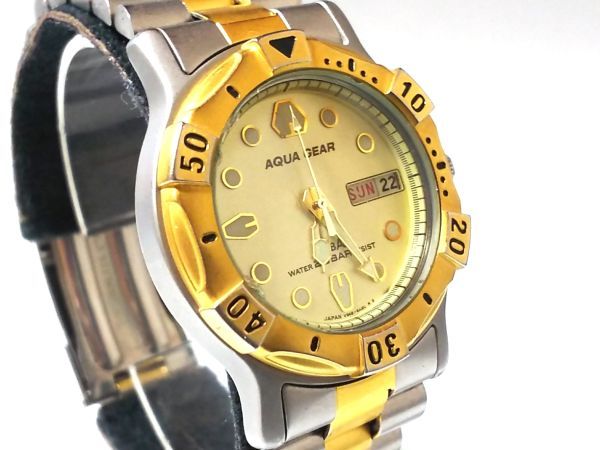 【Dz3】SEIKO/セイコー◇ALBA/AQUA GEAR/アクアギア/V348-6A50◇1992年製♂20気圧防水ダイバー/クオーツ_画像6