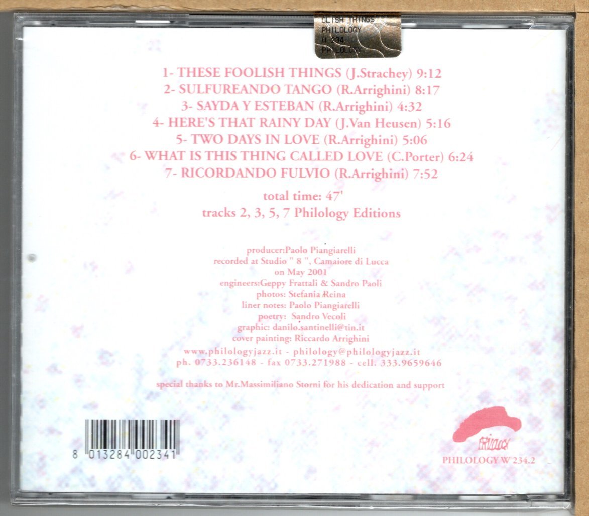 【新品CD】RICCARDO ARRIGHINI TRIO / THESE FOOLISH THINGS_画像2