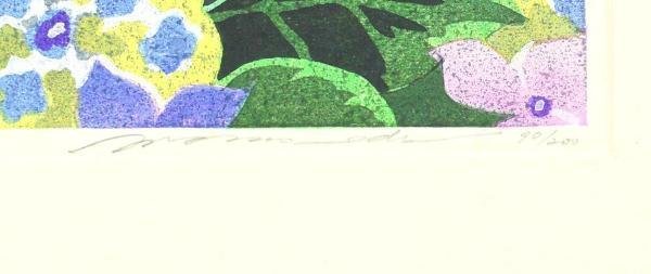 真作】【WISH】井堂雅夫「大原水無月」木版画 約10号 2001年作 直筆