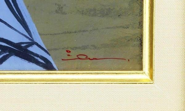 真作】【WISH】清水悦男「薫風」油彩 6号 ◇純真な瞳の少女名品 〇