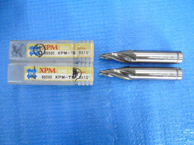 中古品 OSG エンドミル END MILL XPM-TPMS (5×10°) 4枚刃 ショート シャンク径Φ16 全2本セット_この写真の物が全てとなります。