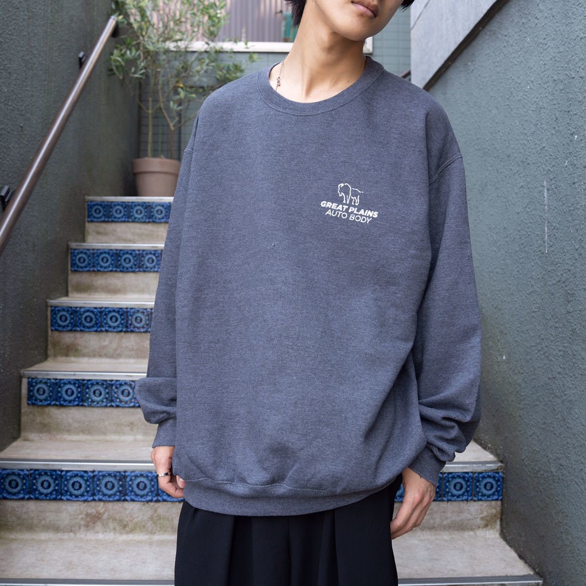 USA VINTAGE ONE POINT DESIGN OVER SWEAT SHIRT/アメリカ古着ワン