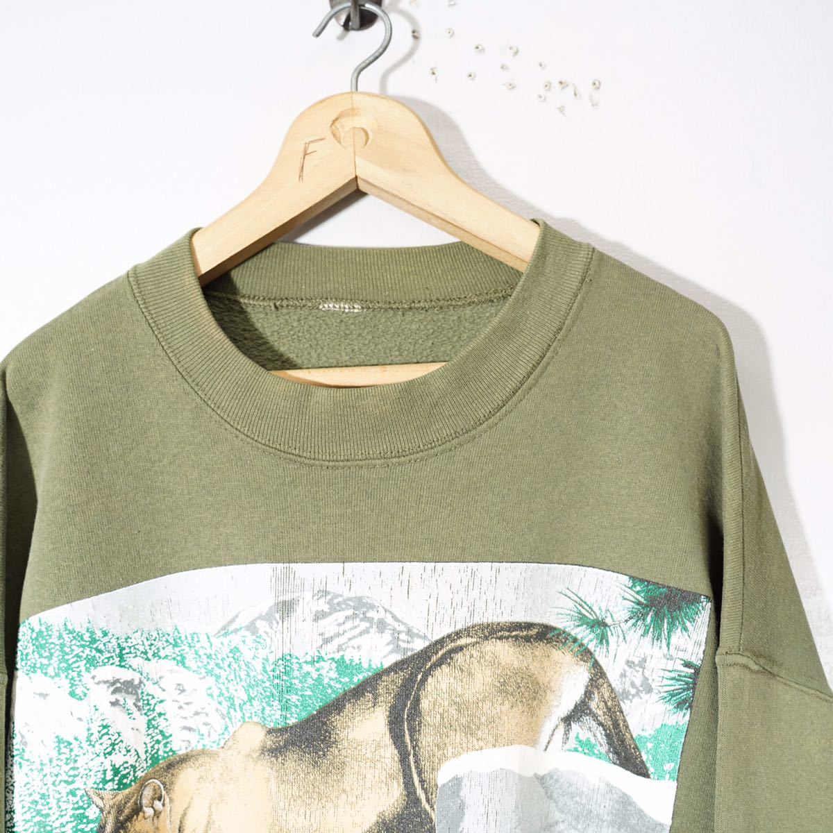 USA VINTAGE COUGAR PRINT DESIGN SWEAT SHIRT/アメリカ古着クーガー