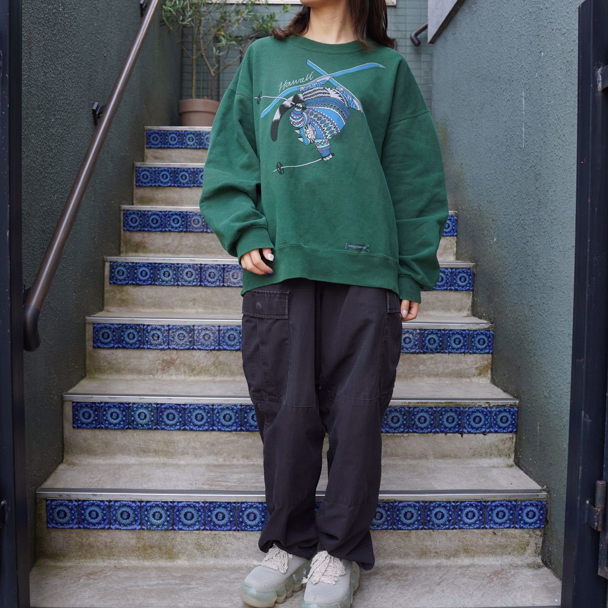 USA VINTAGE CAT PRINT DESIGN SWEAT SHIRT/アメリカ古着にゃんこ