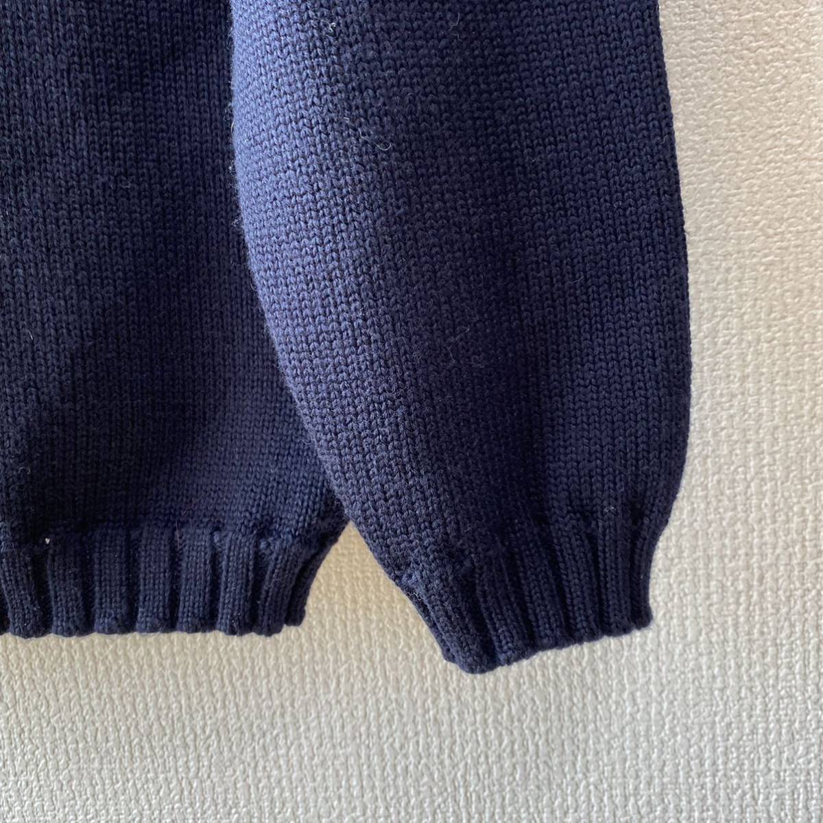 SAINT JAMES wool knitted sweater L St. James navy mok neck 