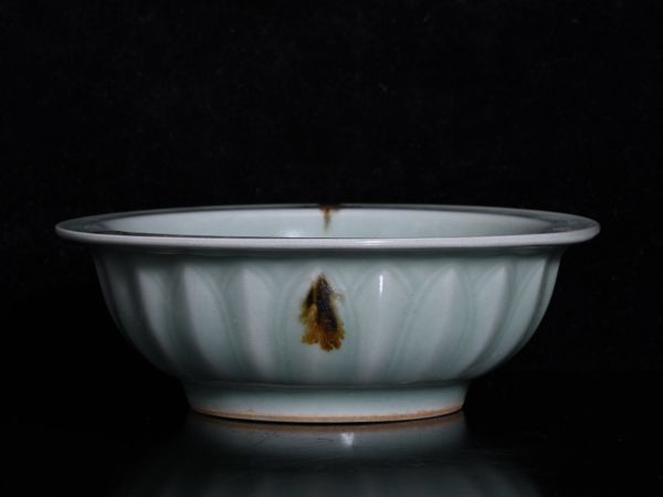 瓏】陶磁器 龍泉窯 梅子青釉双魚洗 宋代 染付 置物擺件 古賞物 中国古