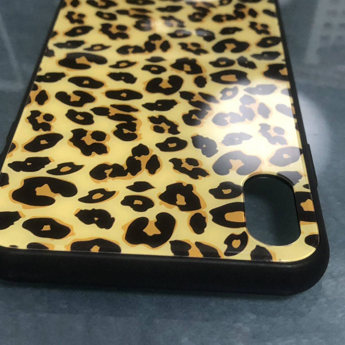 iPhoneX/Xsケース　強化ガラスケース　レオパード 豹柄　管理
