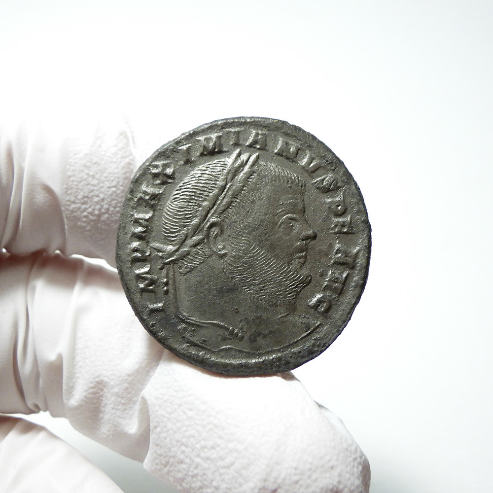 【古代ローマコイン】Maximian（マクシミアヌス）クリーニング済 ブロンズコイン 銅貨 フォリス(d2x63j9UFh)_画像2