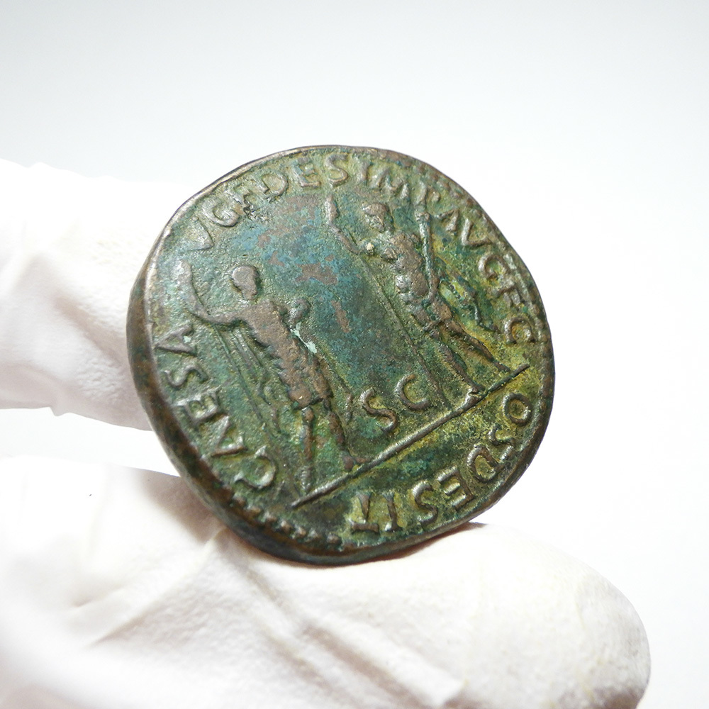【古代ローマコイン】Vespasian（ウェスパシアヌス）クリーニング済 ブロンズコイン 銅貨 セステルティウス(gibC_CtHRw)_画像7