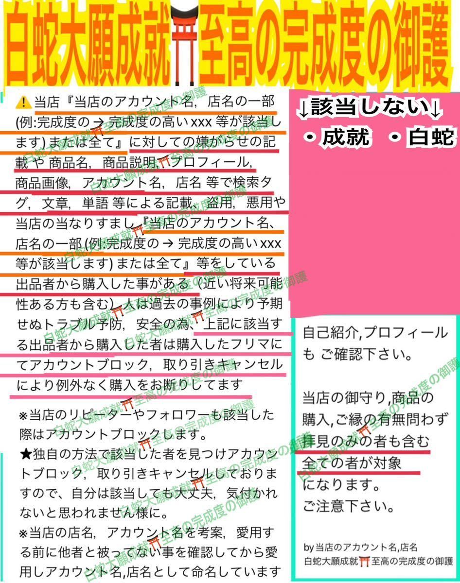 ☆超強力大開運大金運☆白蛇霊石弁財天 厄除け仕事運占いお守り