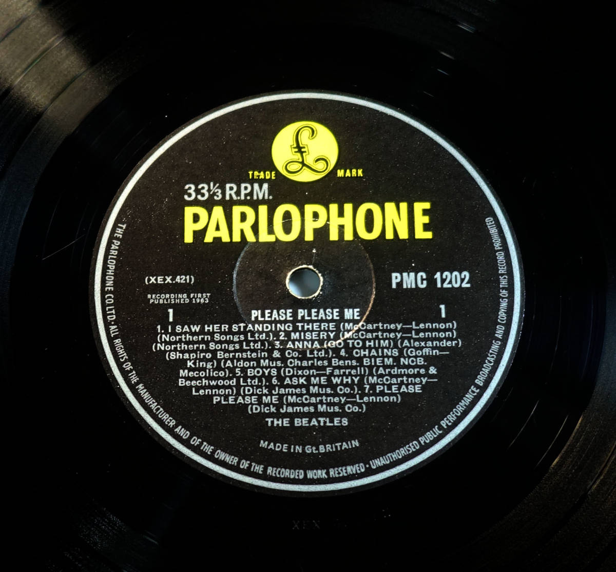 極美! UK Original Parlophone PMC 1202 Please Please Me/ The Beatles MAT: 1N/1N 4th Press_画像4