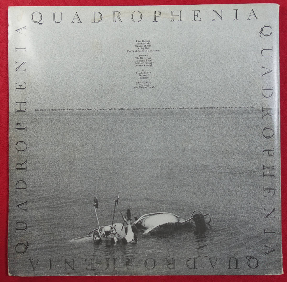 極美! UK Original 初回 TRACK QUADROPHNIA / The Who MAT: A2/B4/A3/B4 完品_画像2