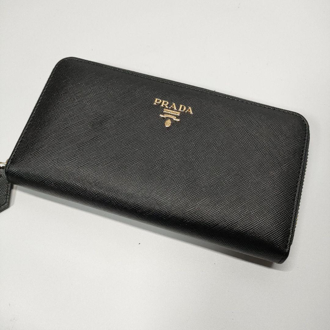 1円【極美品】PRADA プラダ 長財布 ラウンドファスナー サフィアーノ