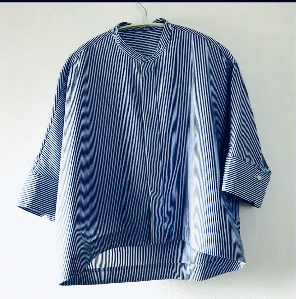 MACPHEE コットンブロード バンドカラークロップドシャツ MACPHEE コットンブロード バンドカラークロップドシャツ
