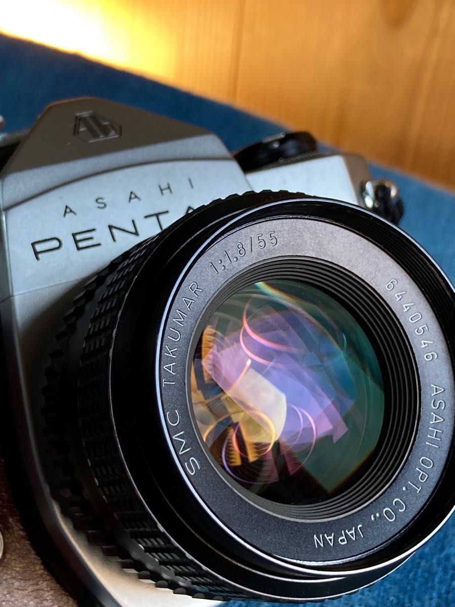 ☆個性派リザード本革外装！☆pentax sp☆スーパータクマーレンズ美品！-