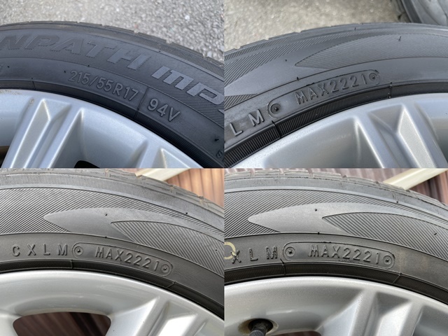 TOYOTA トヨタ AWS210 GRS210 クラウン ハイブリッド アスリート 前期 純正 215/55R17 5H PCD114.3 2019&21年製 中古品_画像8