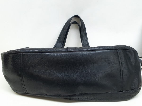 I295-N35-384 COACH コーチ 12248 ハンドバッグ がま口 レザー製 ブラック H23cm×W38cm×D10cm 現状品③_画像5