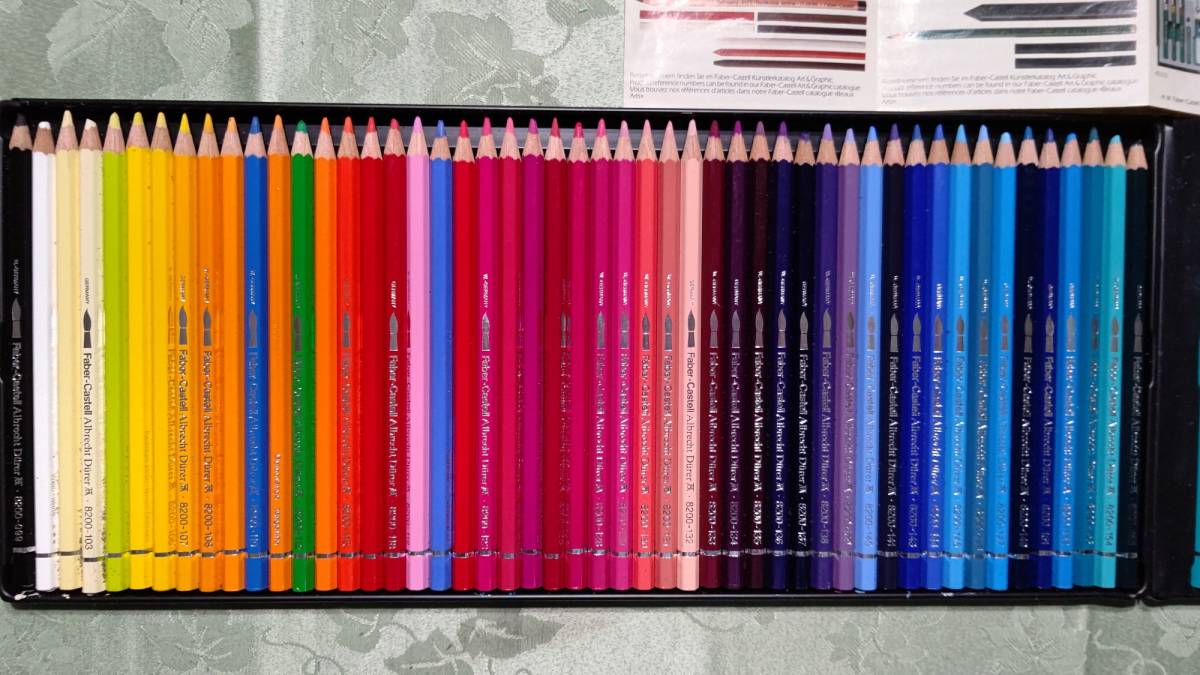 Faber-Castell ファーバーカステル アルブレヒトデューラー 中2段木箱入り 水彩色鉛筆 100色セット ヴィンテージ 旧西独製 旧パッケージ _画像6