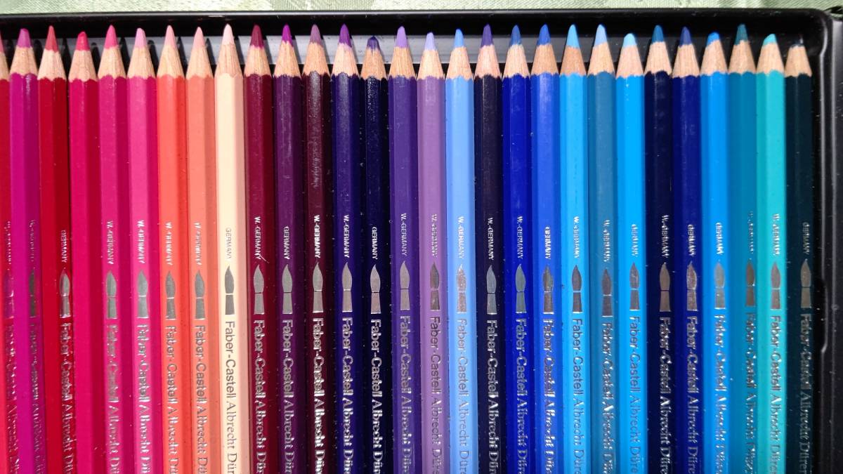 Faber-Castell ファーバーカステル アルブレヒトデューラー 中2段木箱入り 水彩色鉛筆 100色セット ヴィンテージ 旧西独製 旧パッケージ _画像8