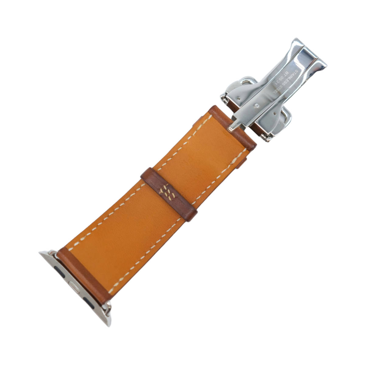 HERMES エルメス applewatch アップルウォッチ用ベルト 45/44ｍｍ ヴォースイフト レザー シンプルトゥール フォーヴ ブラウン 茶 #Z 刻印_画像9