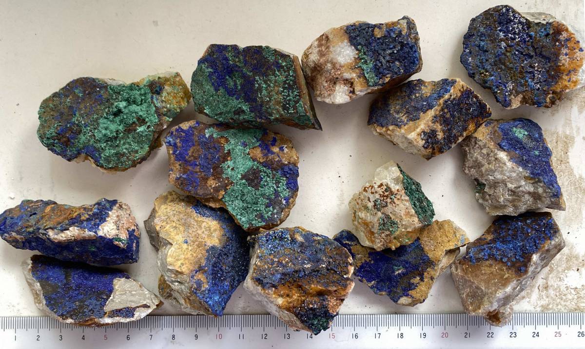 鉱物標本　藍銅鉱　孔雀石　まとめて　北米産_画像2
