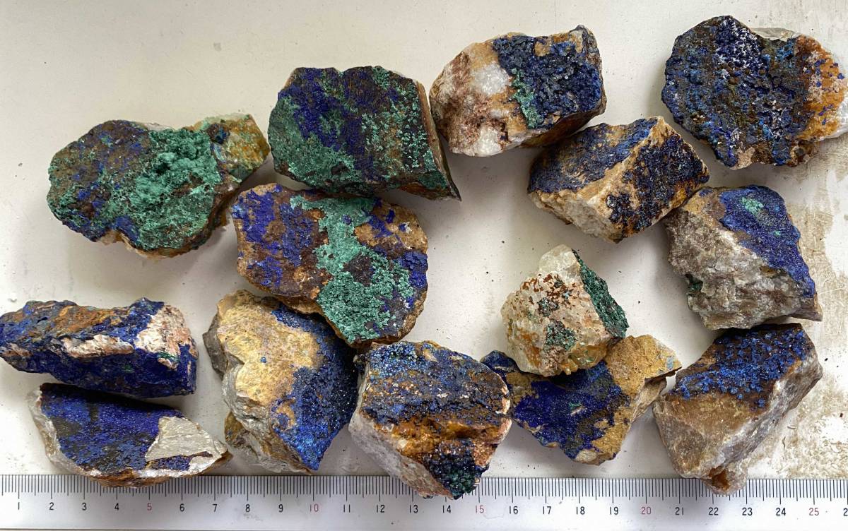 鉱物標本　藍銅鉱　孔雀石　まとめて　北米産_画像1