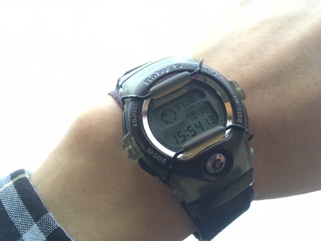 良品 良デザイン CASIO カシオ Baby-G BGT-100 ETHNO-G ブラウン・ワインカラー デジタル 腕時計_画像7