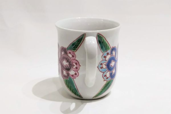 在銘　手描きマグカップ　花文　１客　検)陶器磁器京焼清水焼コーヒー紅茶和食器酒器会席料理茶道具鉢植木鉢カバー園芸インテリア盆栽_画像5