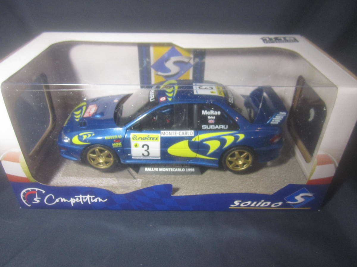 ⑨solido 1/18 　スバル　インプレッサ22B #3 Rally Monte Carlo 1998 McRae/Grist　ブルーメタリック_画像2