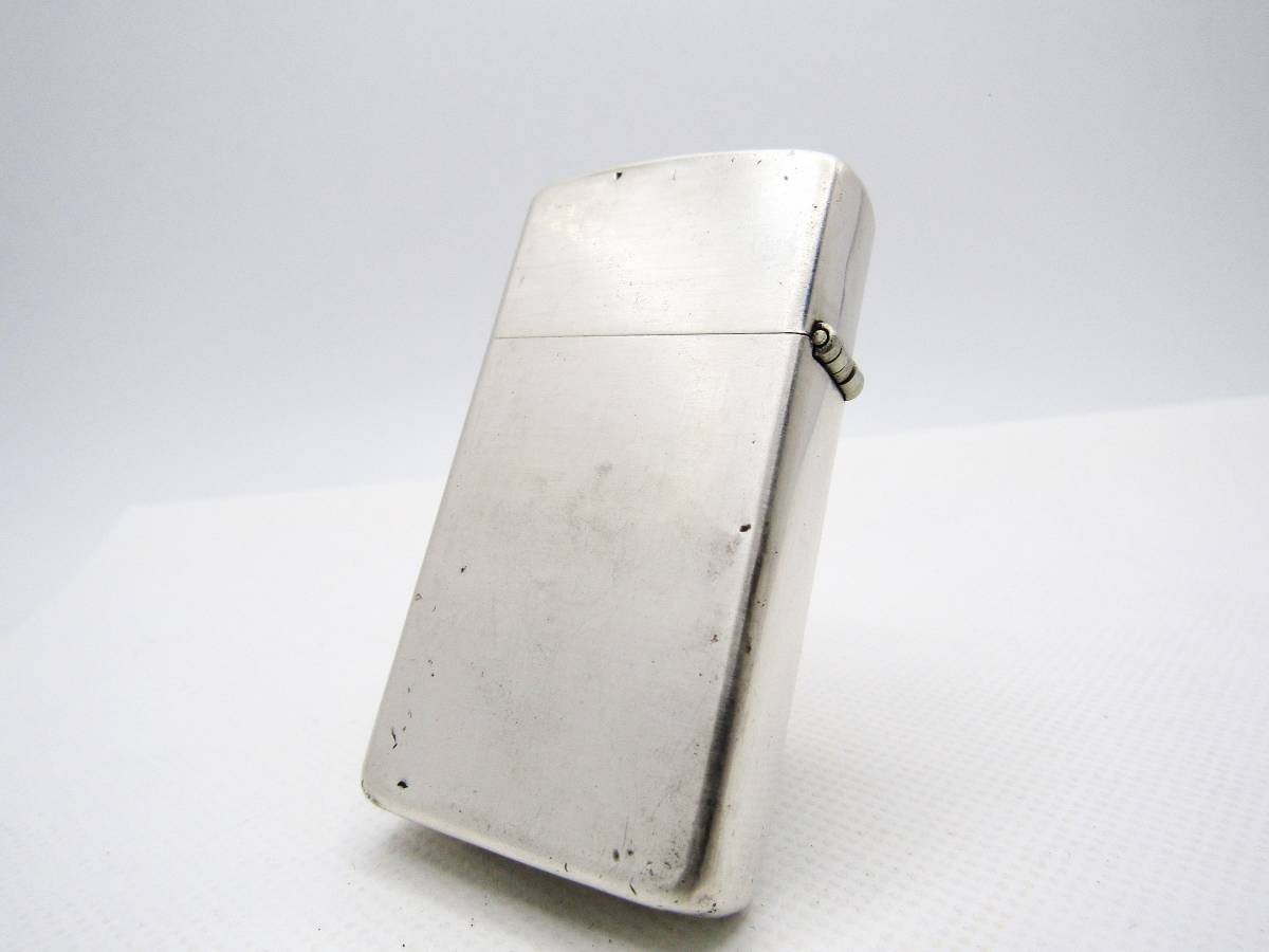 純銀 スターリングシルバー 925 イタリックボトム スリム zippo ジッポ 1989年_画像4