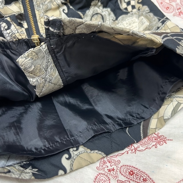レトロ古着 美品 80s~90s キルティング ジップミニスカート 日本製 S