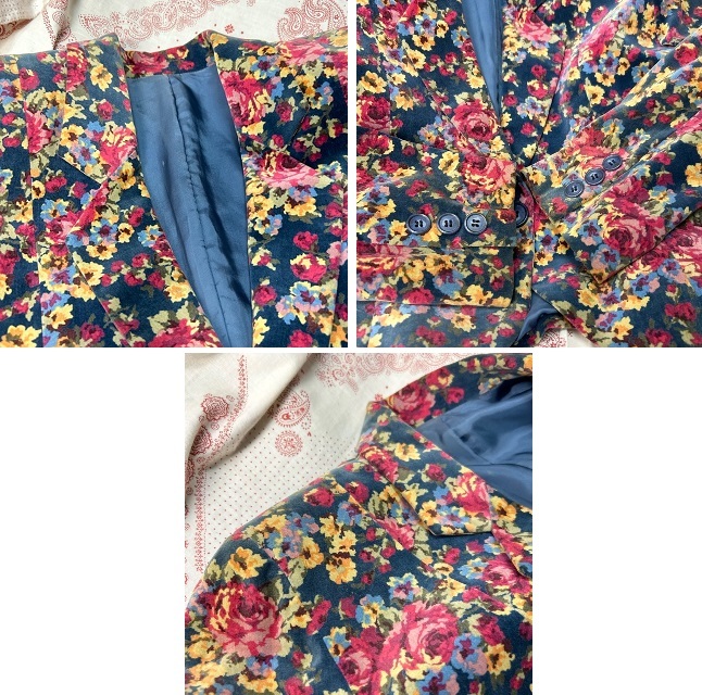 レトロ古着 80s~90s KENZO ケンゾー 花柄ベルベット 2ピース レトロ古着 80s~90s KENZO ケンゾー 花柄ベルベット 2ピース
