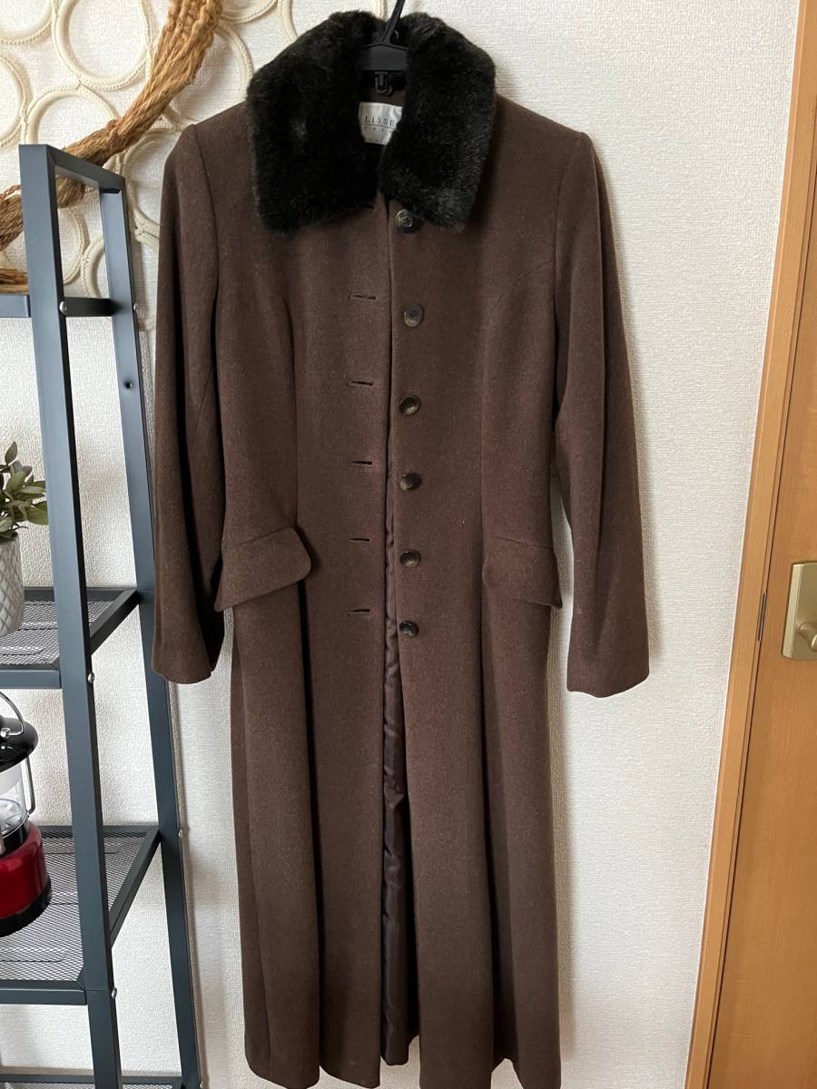 LISSEO リセオ ロングコート ブラウン系 ファー取り外し 9号サイズ