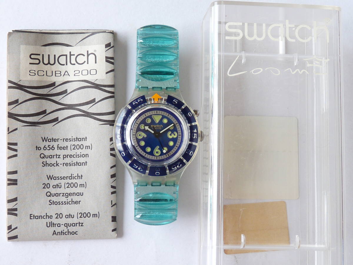 未使用ですが不動 ディスプレイ用部品取り スウォッチ Swatch 1995年モデル スクーバ Seetang 品番SDK900 蛇腹ベルト スモール 針は白色_画像10